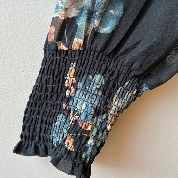 Baltic Born Luciana Black Floral Long Sleeve Dress, Large - Picture 6 of 10